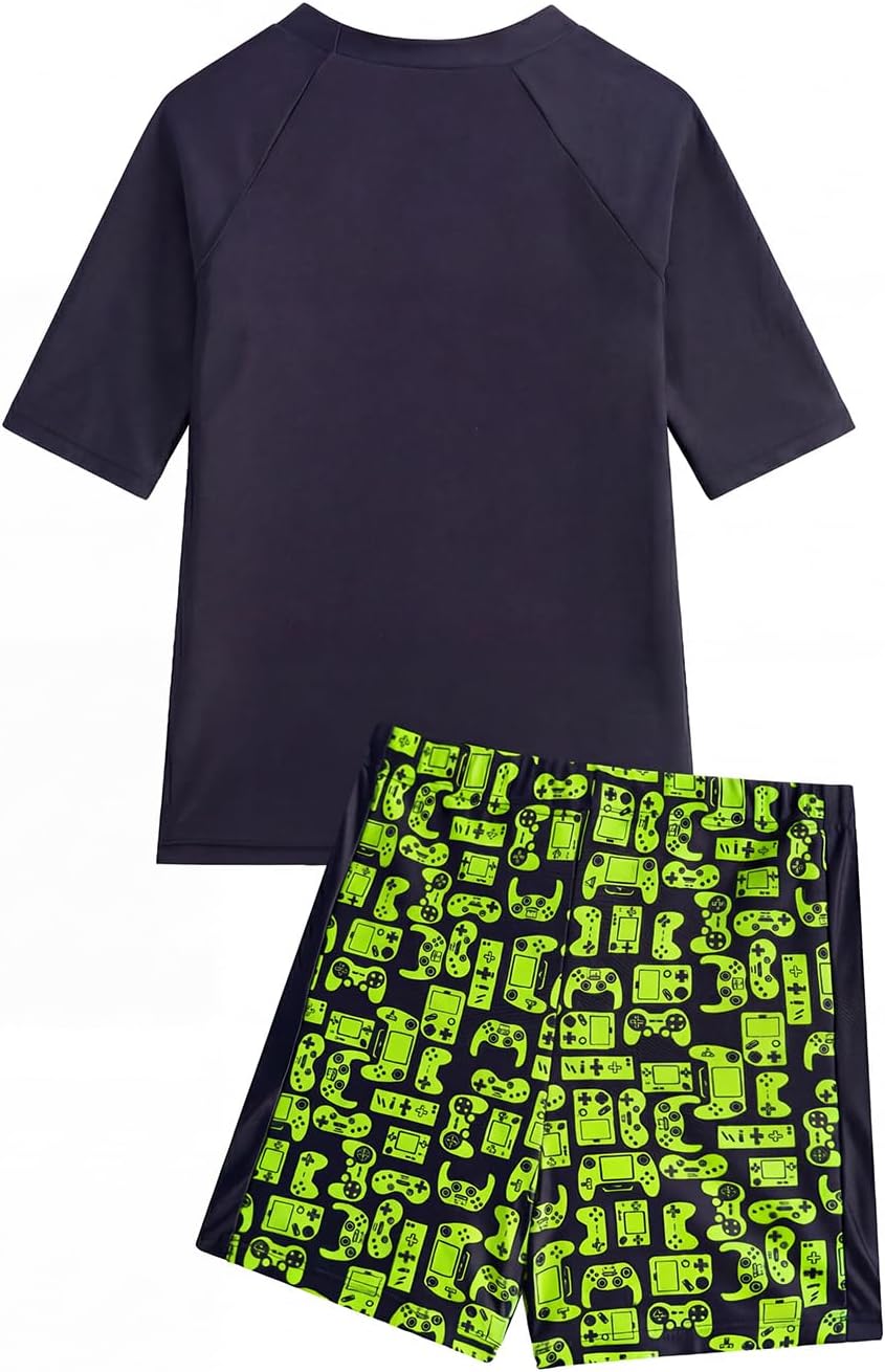 Thumbnail 3 de JiAmy Boys 2 Piece Swimwear Set: UV Sun Protection Rash Guard + Board Shorts (5–13 Years)