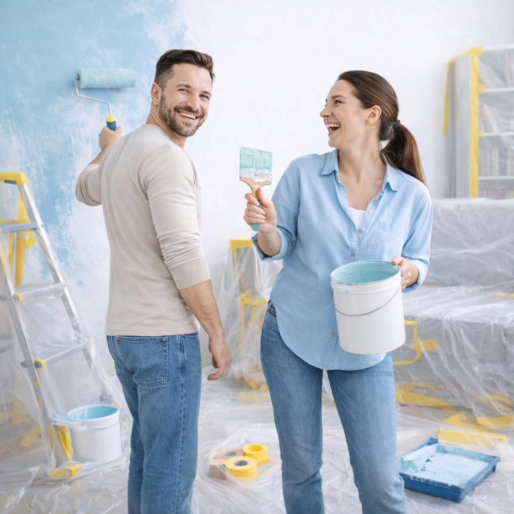 Thumbnail 6 de 6er-Set Abdeckfolie 4 x 5 m (160 m²) – extra stark & transparent Malerplane als Baufolie für Renovierung und Umzug