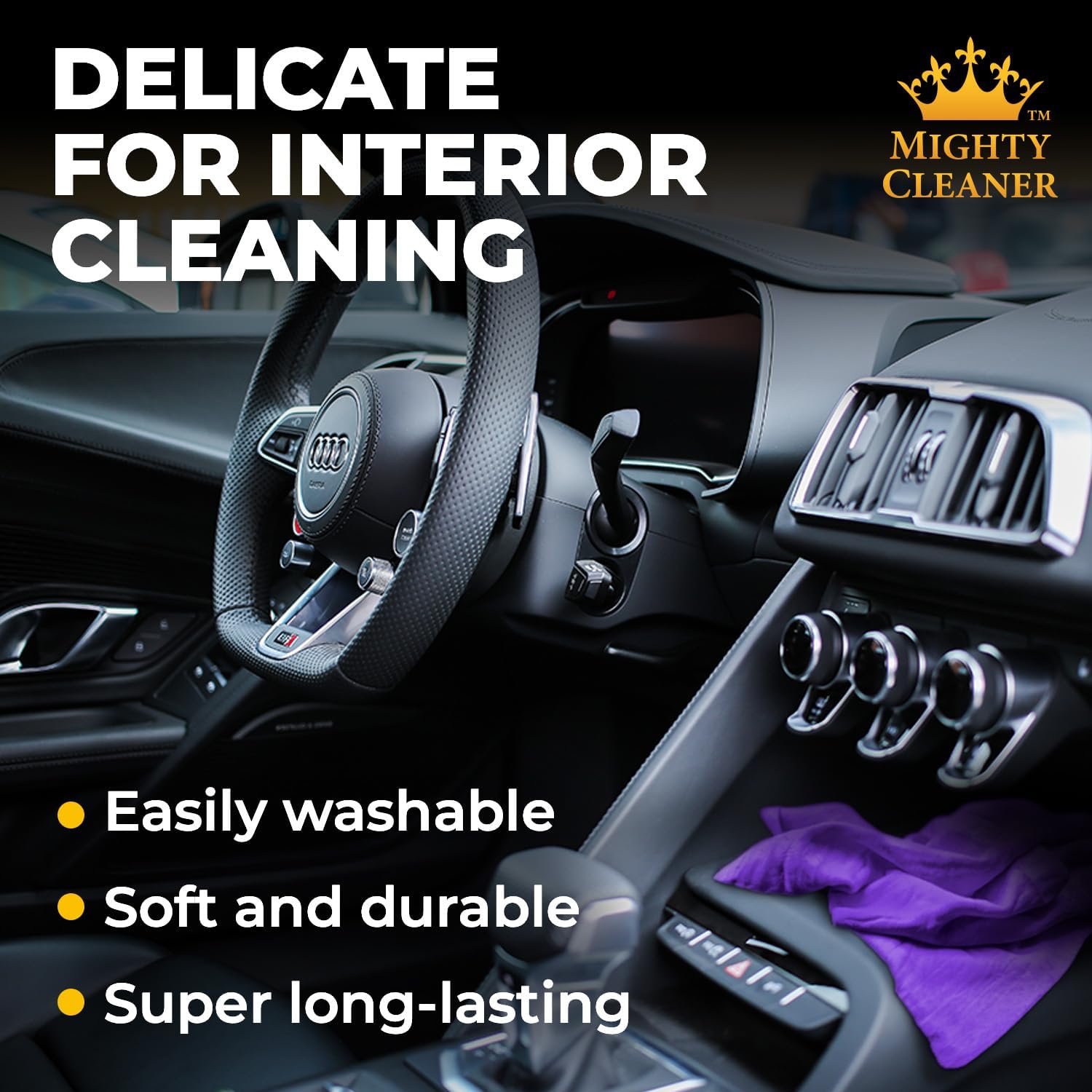 Detalle 2 de Mighty Cleaner Premium 2pk + 1 Free Shammy Cloth for Car Drying (26 x 17 in)