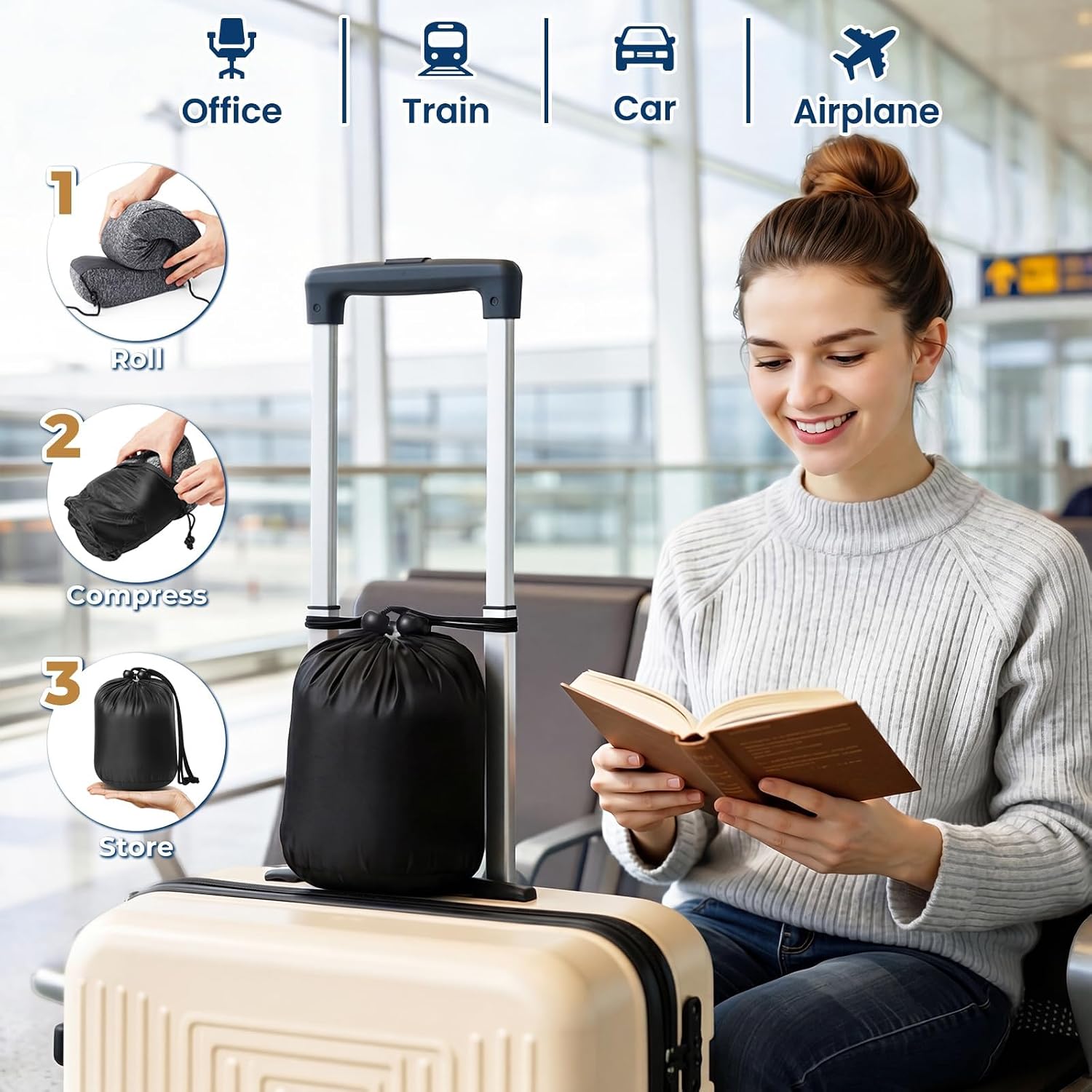 Thumbnail 6 de ExploreBliss Memory Foam Travel Pillow