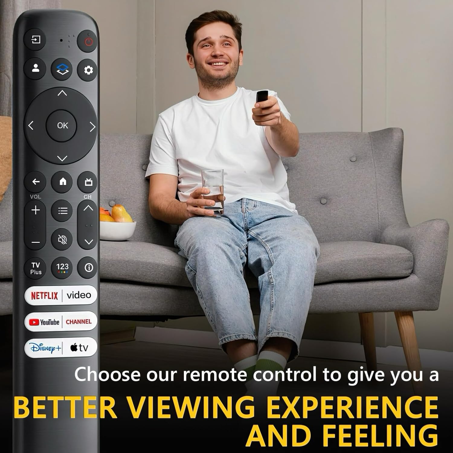 Detalle 1 de BUXQE RC813 Remote Control for TCL Google TVs, Infrared, 6 Shortcut Keys