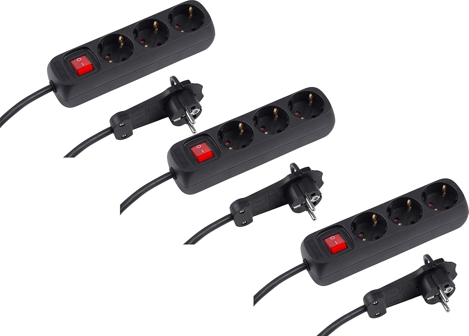 Thumbnail 5 de Meister Steckdosenleiste 3-fach mit extraflachem Stecker – IP20, 2 m Kabel, weiß