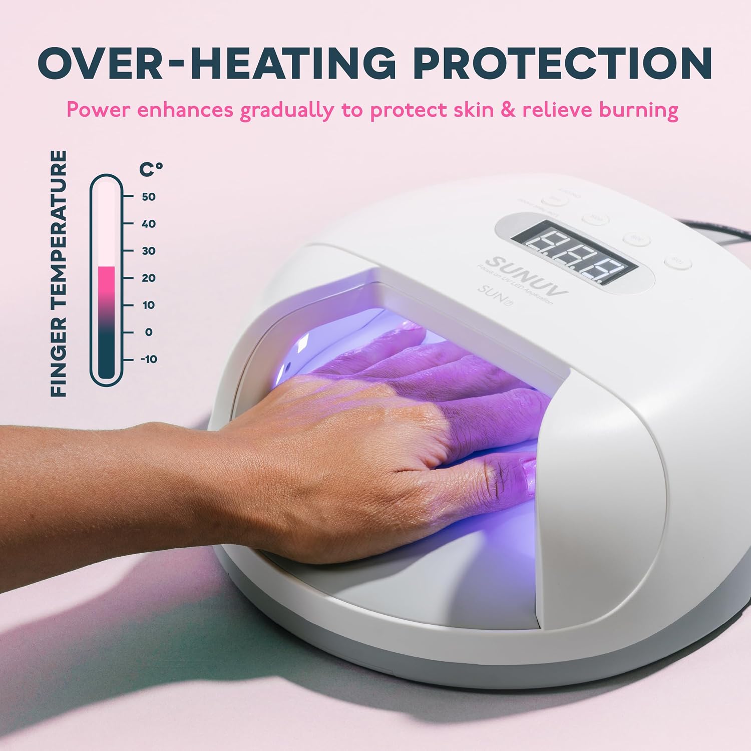 Detalle 2 de SUNUV SUN7 UV Nail Lamp with Double Power Design 4 Timer Settings