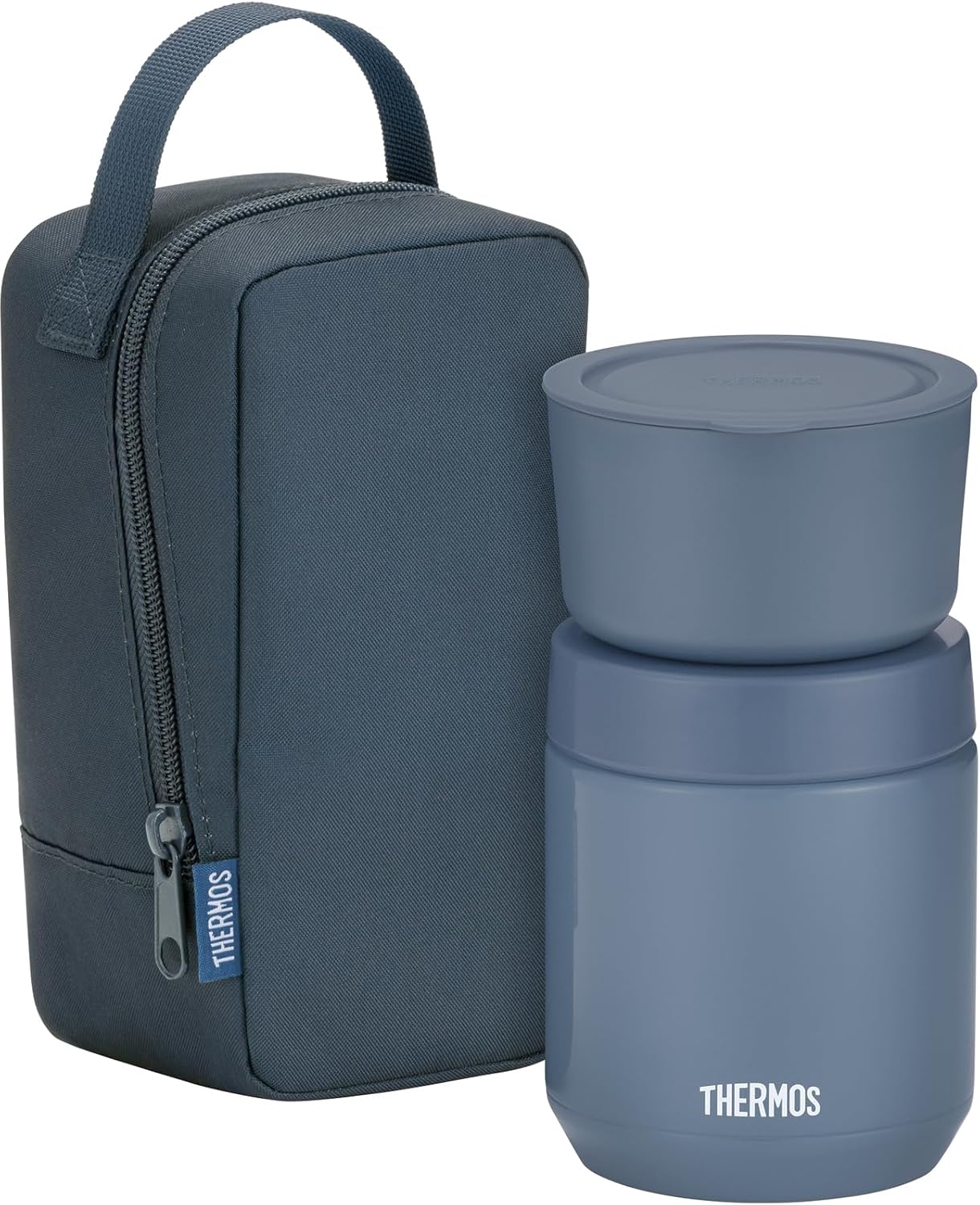 Detalle de サーモス JEE-550 IBL 真空断熱スープランチセット 300ml 食洗機対応・専用ポーチ付き