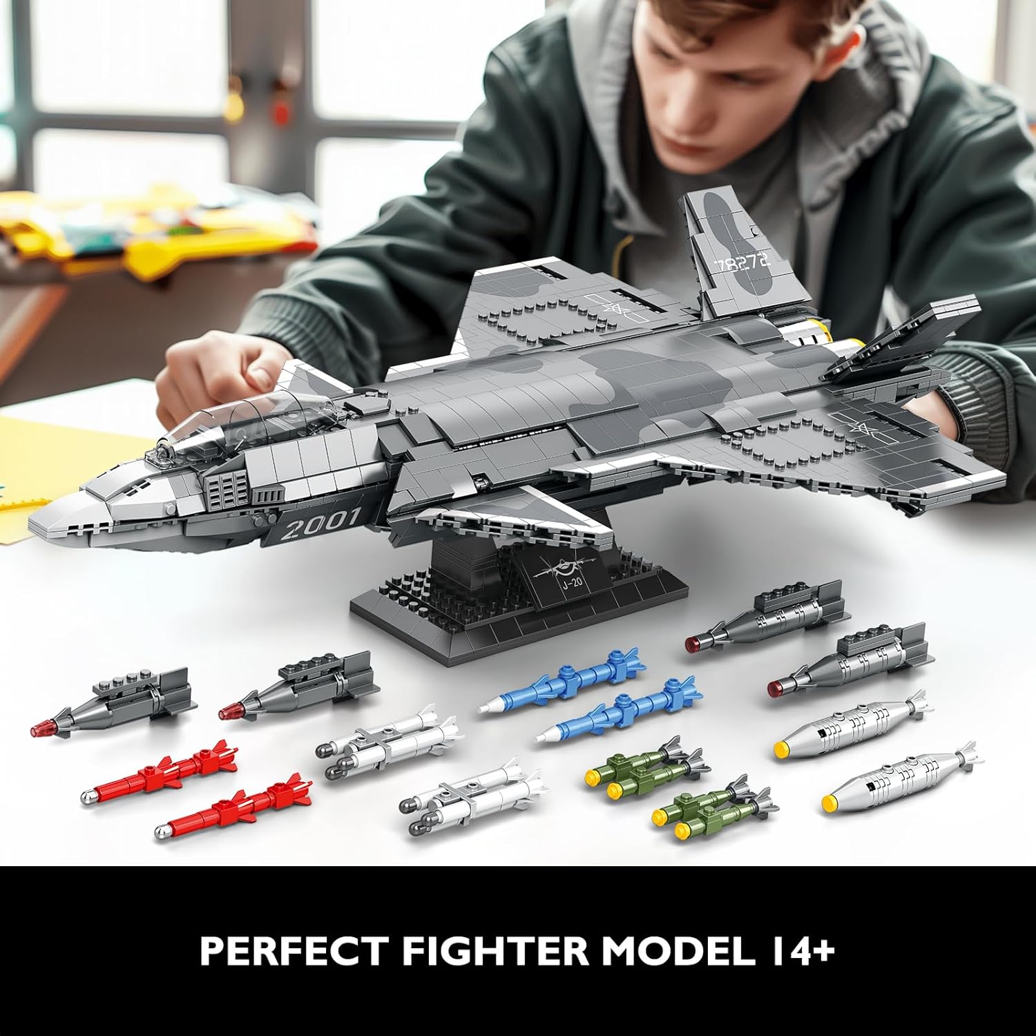 Thumbnail 4 de JMBricklayer Military Chengdu J-20 Stealth Fighter Building Set (60010) – 1911 Pieces