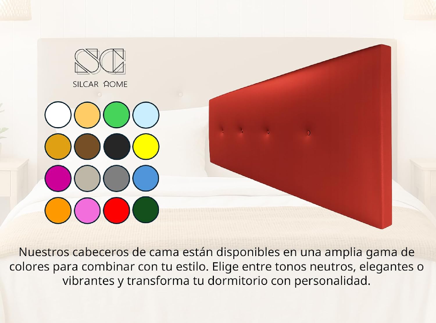 Detalle de Silcar Home Silvi Cabecero 90 cm Rojo