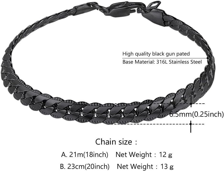 Thumbnail 1 de PROSTEEL chaîne maille anglaise pour homme en acier inoxydable et plaqué or jaune 18K, largeur 6,5 à 8 mm