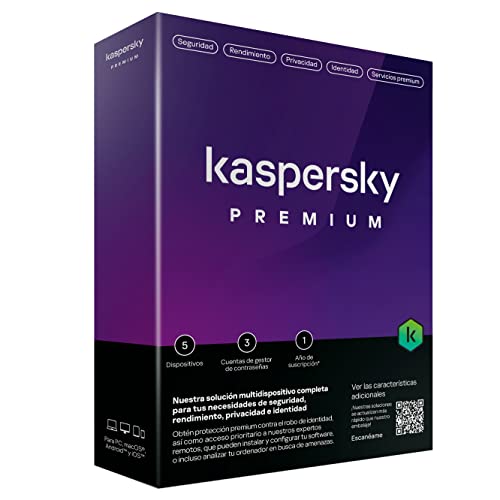 Detalle de Kaspersky Premium 5 dispositivos, 1 año 🖥