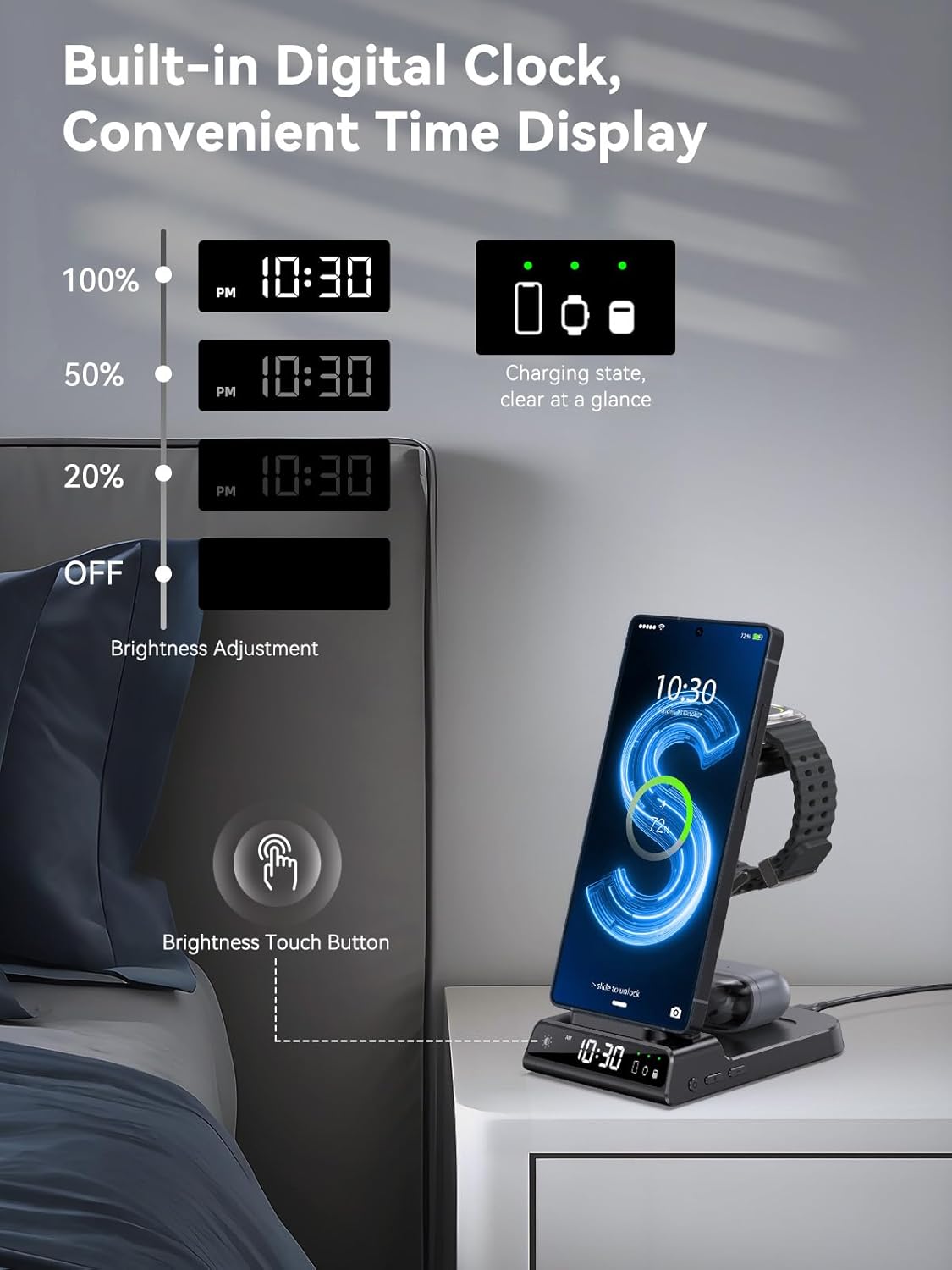 Thumbnail 4 de Samsung Galaxy S25 Ultra 3-in-1 Wireless Charger