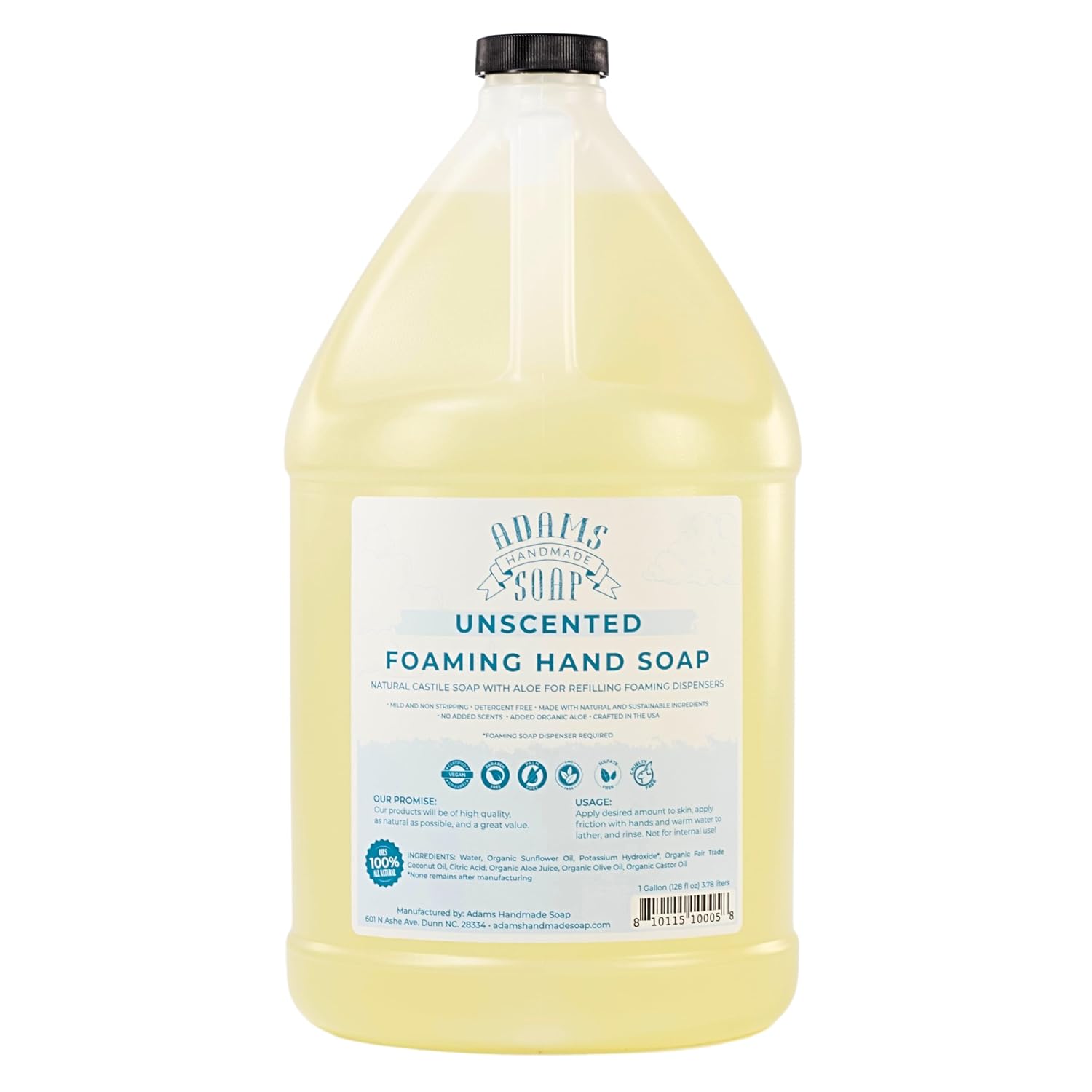 Detalle de Adams Handmade Soap Thin Castile Foaming Liquid Hand Soap 1 Gallon Refill (Unscented)
