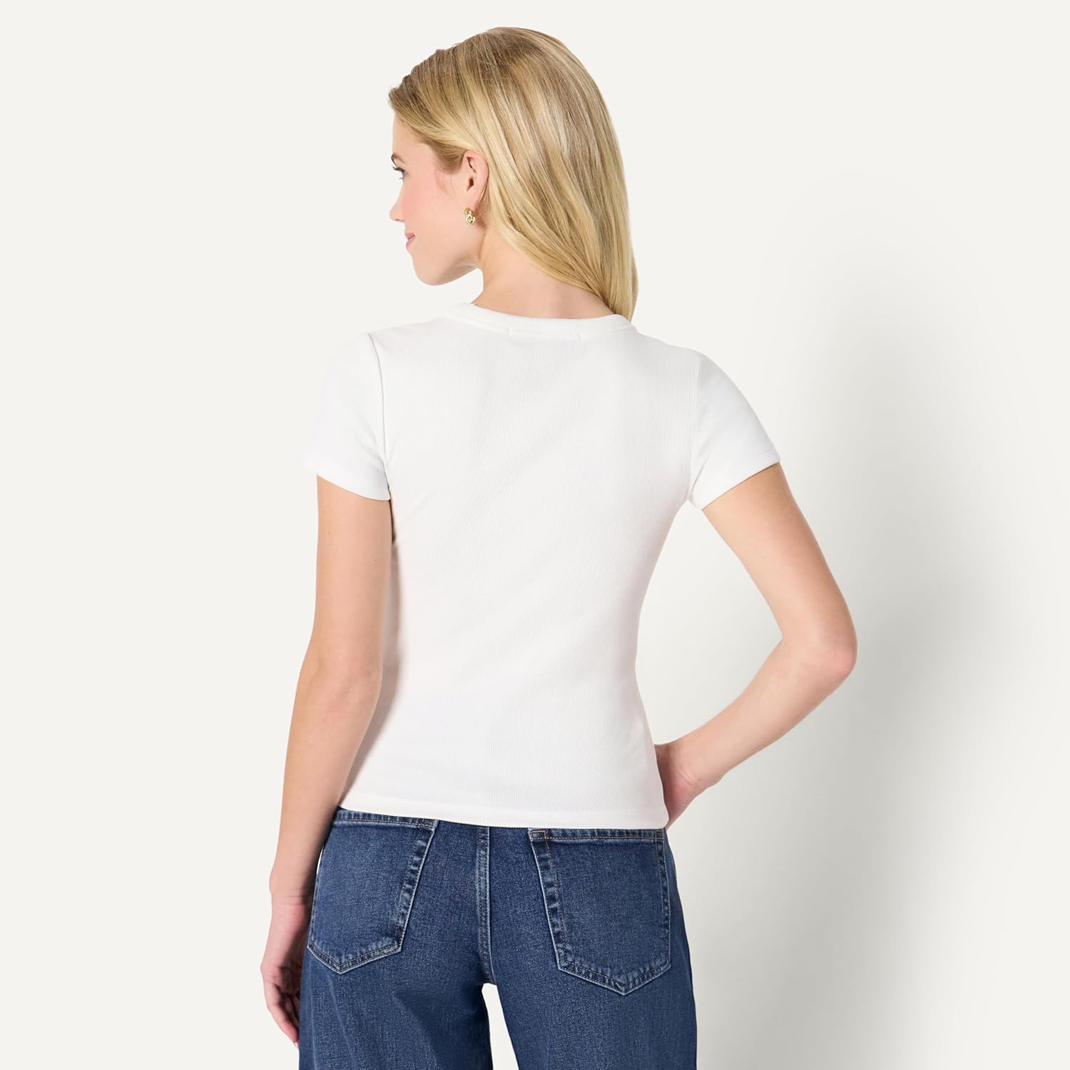 Thumbnail 1 de Amazon Essentials Damen Slim-Fit T-Shirt mit kurzen Ärmeln – geripptes Shirt mit Rundhalsausschnitt