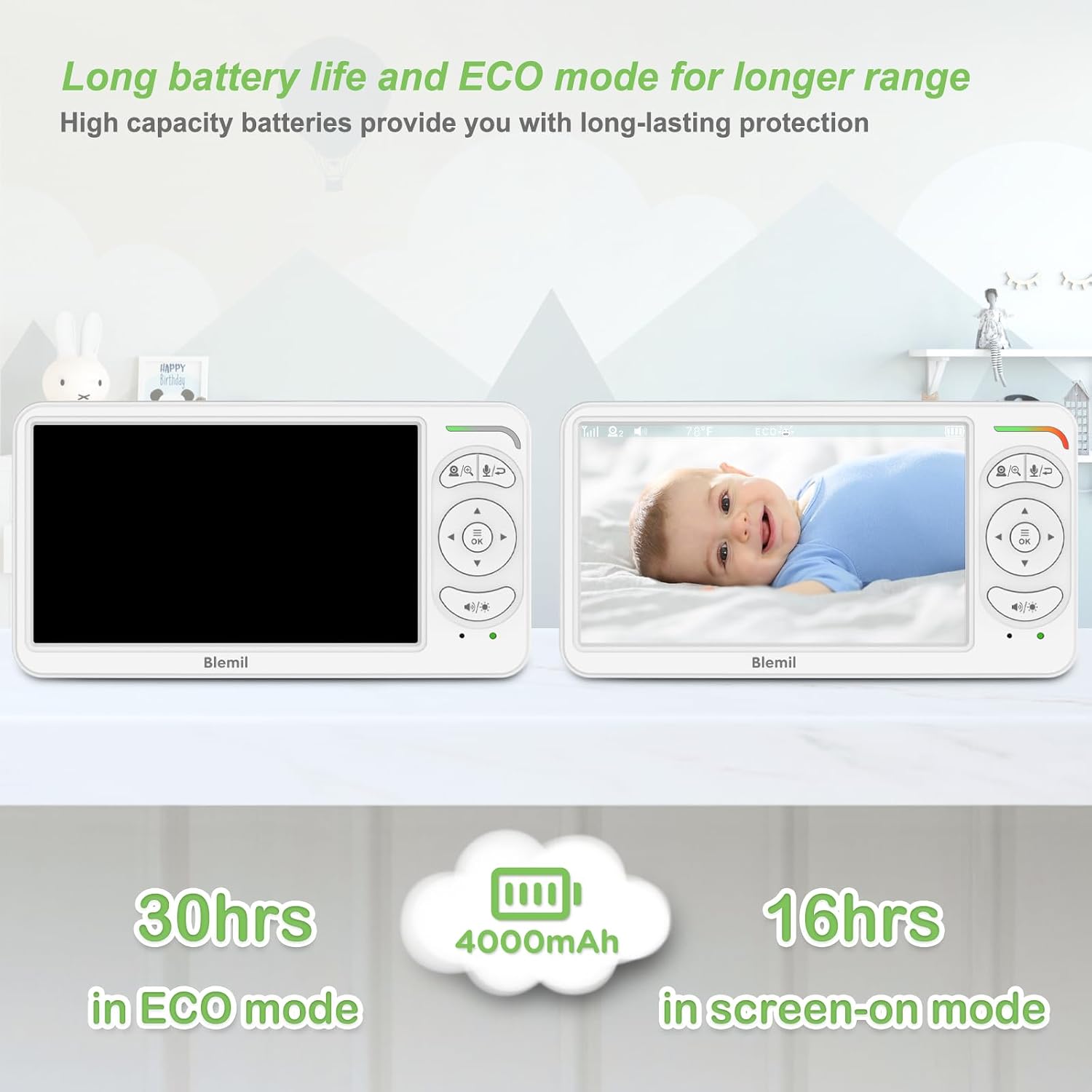 Detalle de Blemil Babyphone 6 Zoll mit Kamera