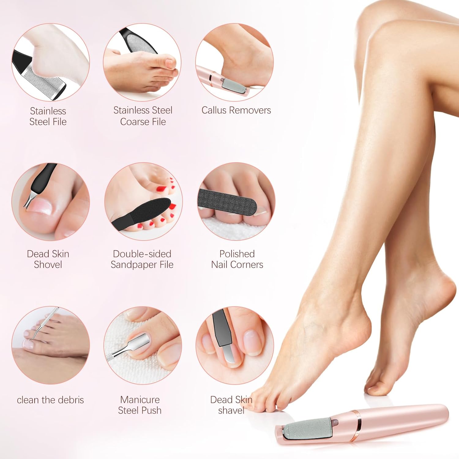 Thumbnail 4 de Haootadiy Electric Foot Callus Remover 12-in-1 Pedicure Kit