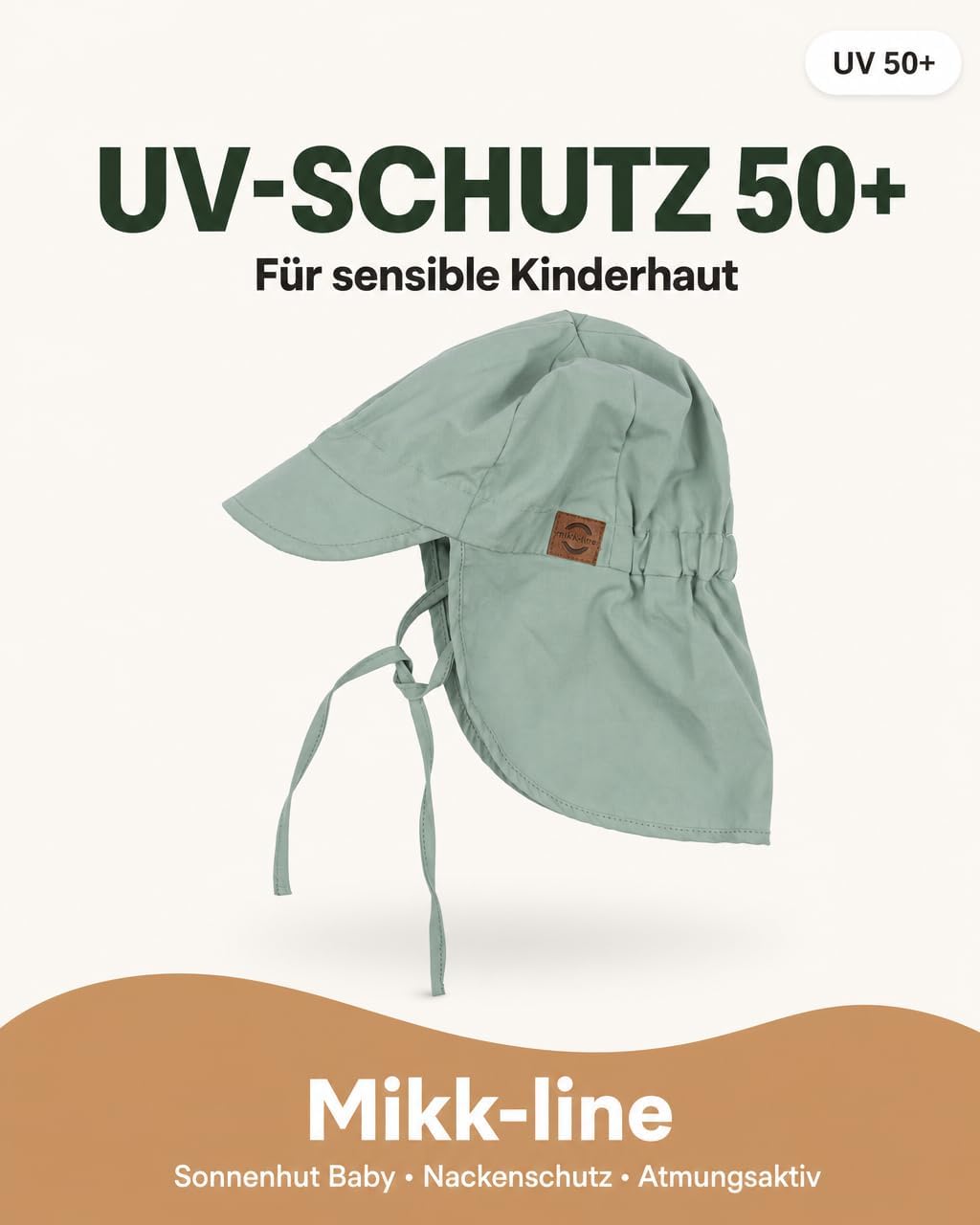 Detalle de Mikk-line Sunhat Green Bay : casquette solidaire UV50+ pour enfants