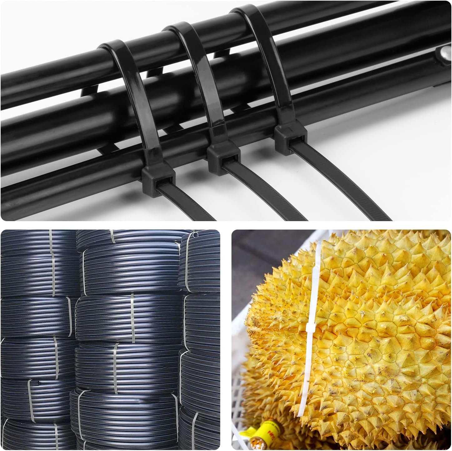 Thumbnail 6 de Armpow 9*450 Black 18-Inch Heavy-Duty Zip Ties, 220-Pound Strength, 100-Pack