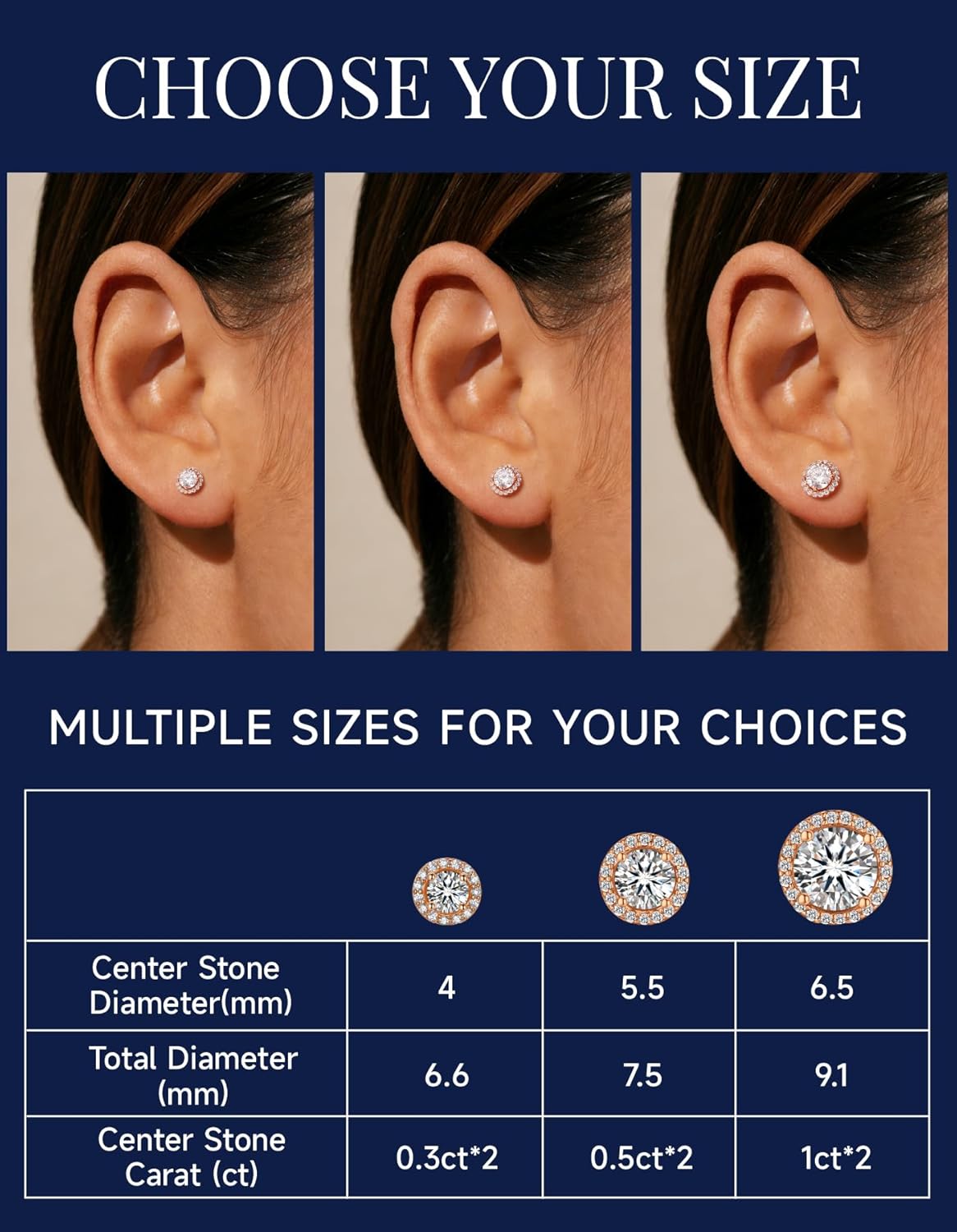 Thumbnail 4 de Moissanite Ohrstecker Gold 585 0,6 Karat
