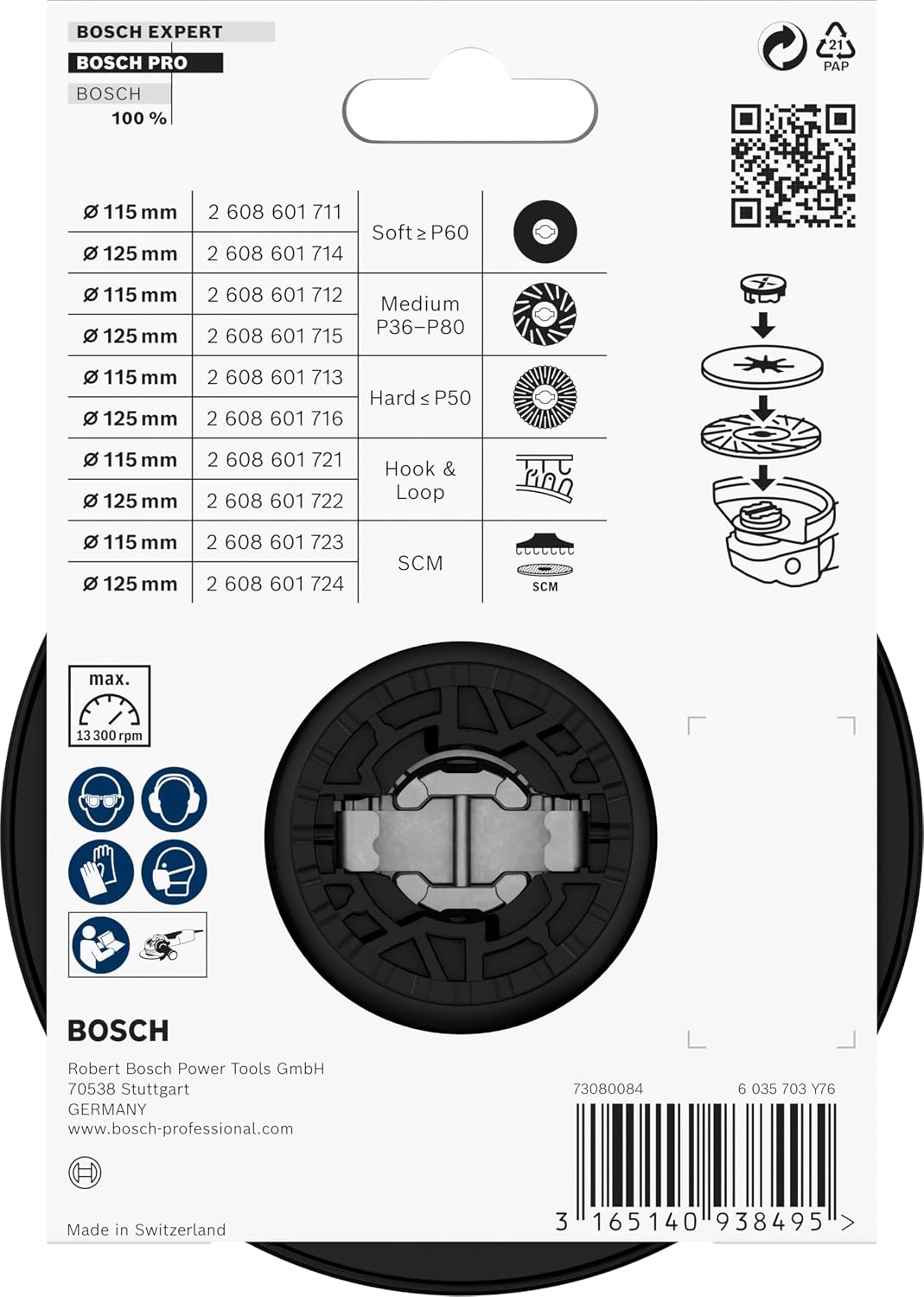 Thumbnail 2 de Bosch 1x PRO Backing Pad X-Lock für kleine Winkelschleifer, Ø115 mm, hart