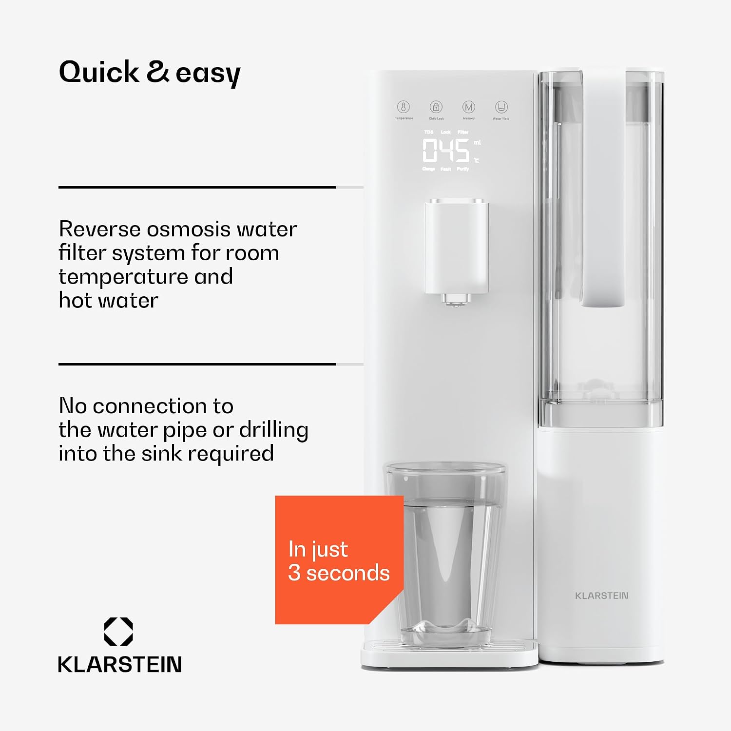 Detalle 2 de Klarstein 4060656533631 VitalPour Reverse Osmosis Filter, 5-Stage, 5L Tank