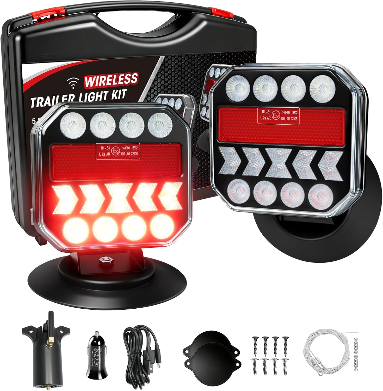 NeaLia Wireless Trailer Light Kit 110° Rotatable 🚚