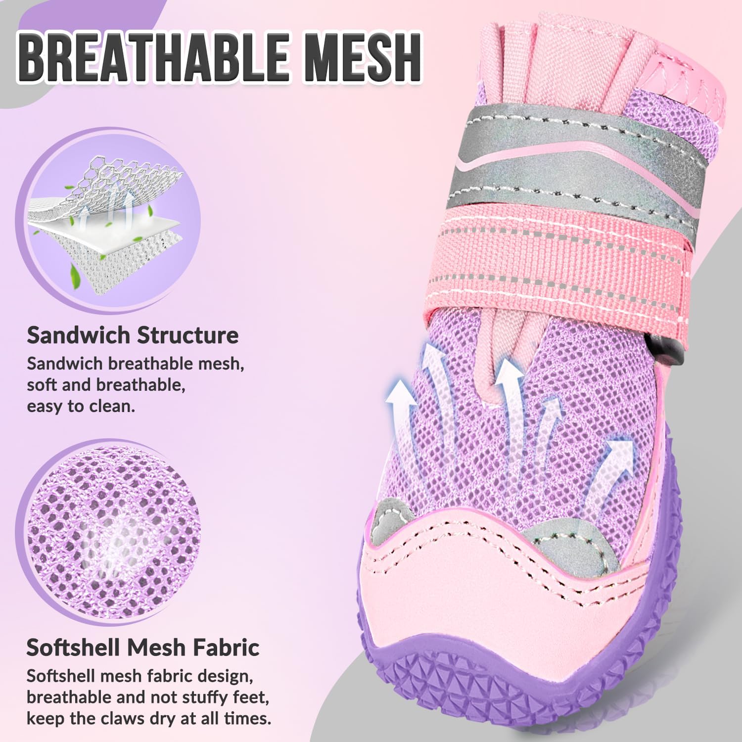 Thumbnail 3 de Eyein Dog Boots Paw Protector (2pc) – breathable, waterproof lower & reflective non-slip dog shoes