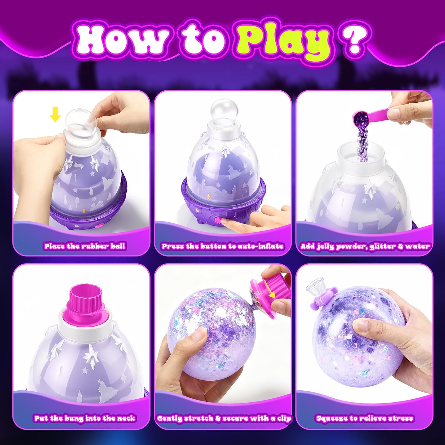 Detalle de HCHILDHOOD DIY Squishy Making Kit with Auto-Inflation, 8 Balloons and Reusable Clips