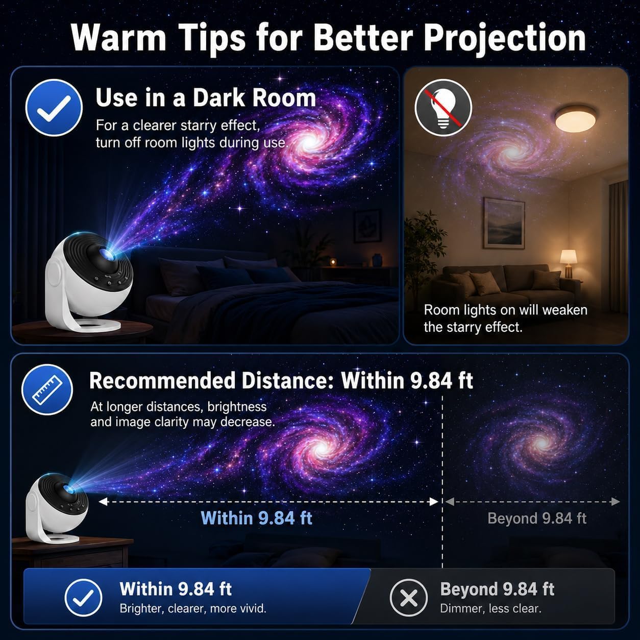 Detalle de NoxLumina Galaxy Projector Pro, 13-Disc Planetarium Projector with Timer