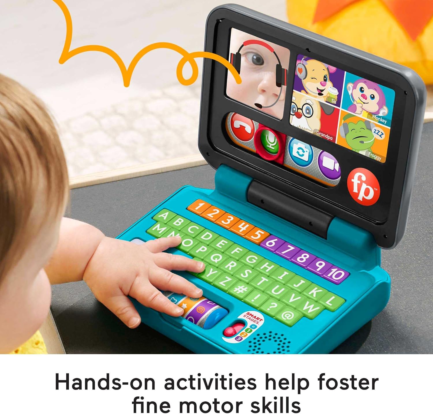 Detalle de Fisher-Price Laugh & Learn Let's Connect Laptop – UK Edition (HGW96)
