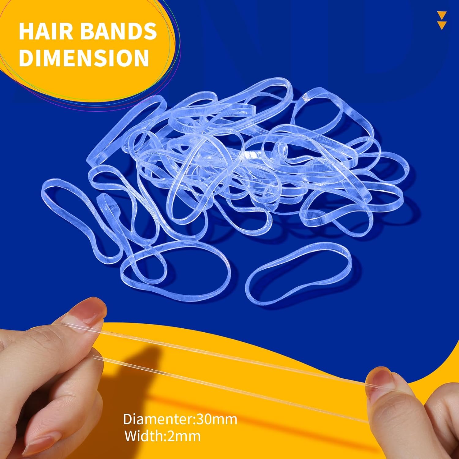 Detalle de Teenitor 2000pcs Clear Mini Hair Bands 🎀