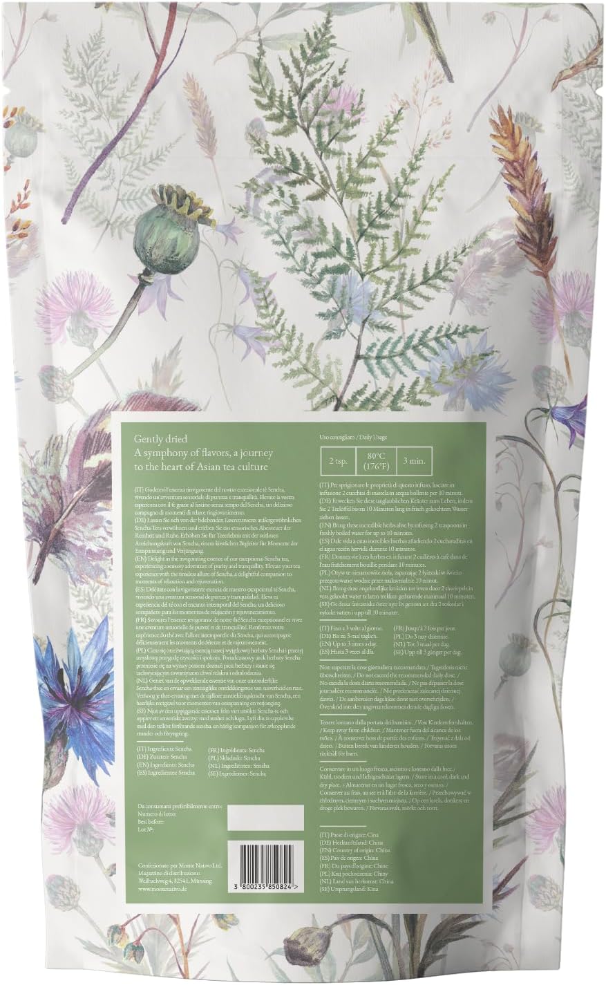 Detalle de Sencha The Verde Monte Nativo (200g) – Tè Verde Sencha di Qualità Superiore