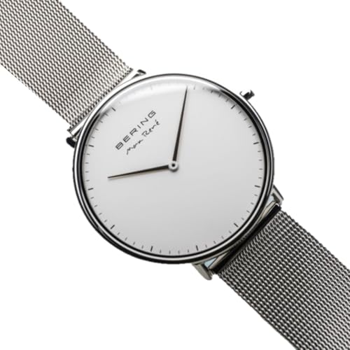 Thumbnail 2 de BERING 15738-004 Orologio da uomo in acciaio, quadrante bianco e cinturino maglia milanese