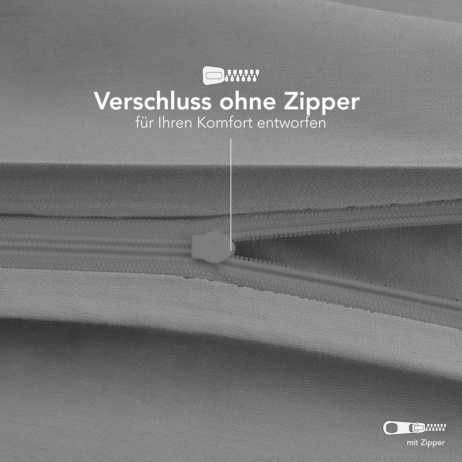 Thumbnail 3 de Dreamzie Kissenbezug 40x70 (Set mit 2) – 100% Jersey Baumwolle, OEKO-TEX, Anthrazit