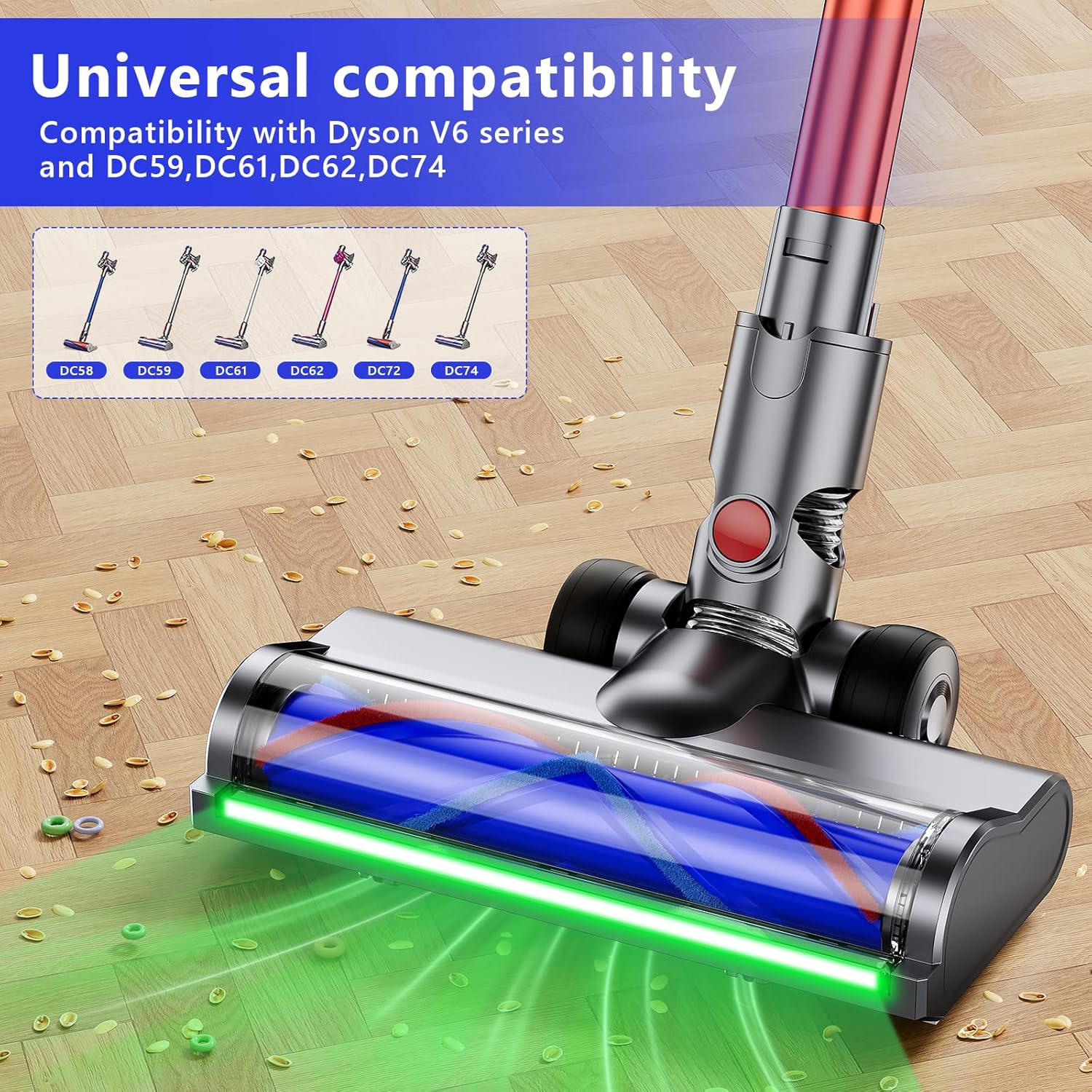 Thumbnail 2 de Brosse électrique compatible Dyson V6 Animal / V6 Fluffy — accessoire Turbo avec LED et libération rapide