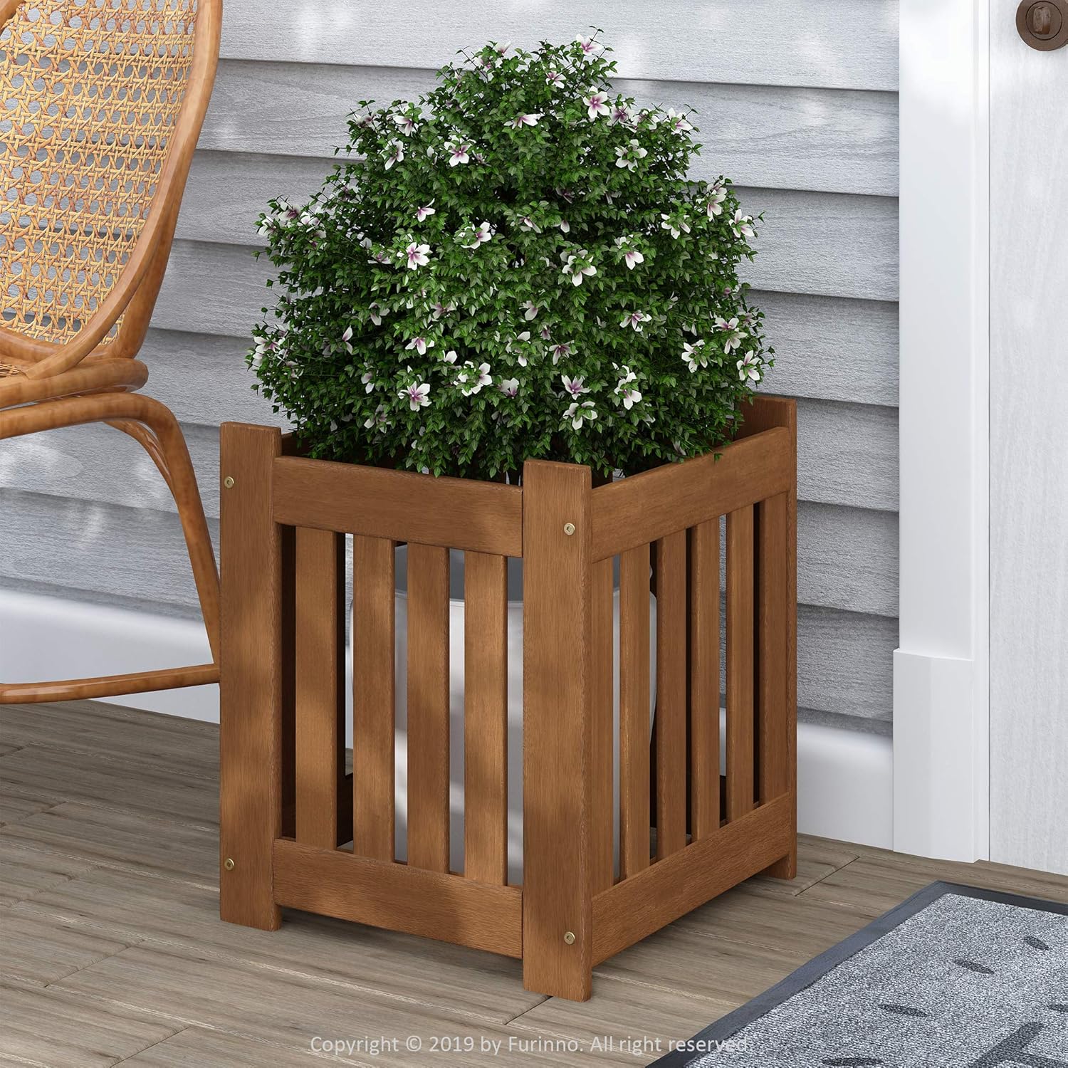 Detalle 2 de Furinno Tioman Boîte à fleurs en bois