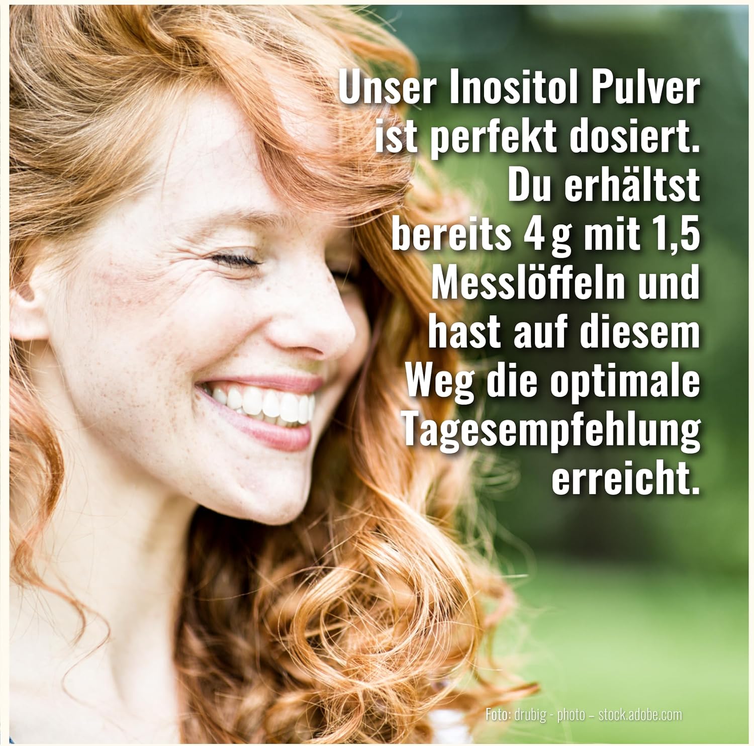Detalle 2 de CDF Sports & Health Solutions Inositol + Pulver (Myo Inositol) – 300 g, 4 g Myo-Inositol pro Tagesdosis