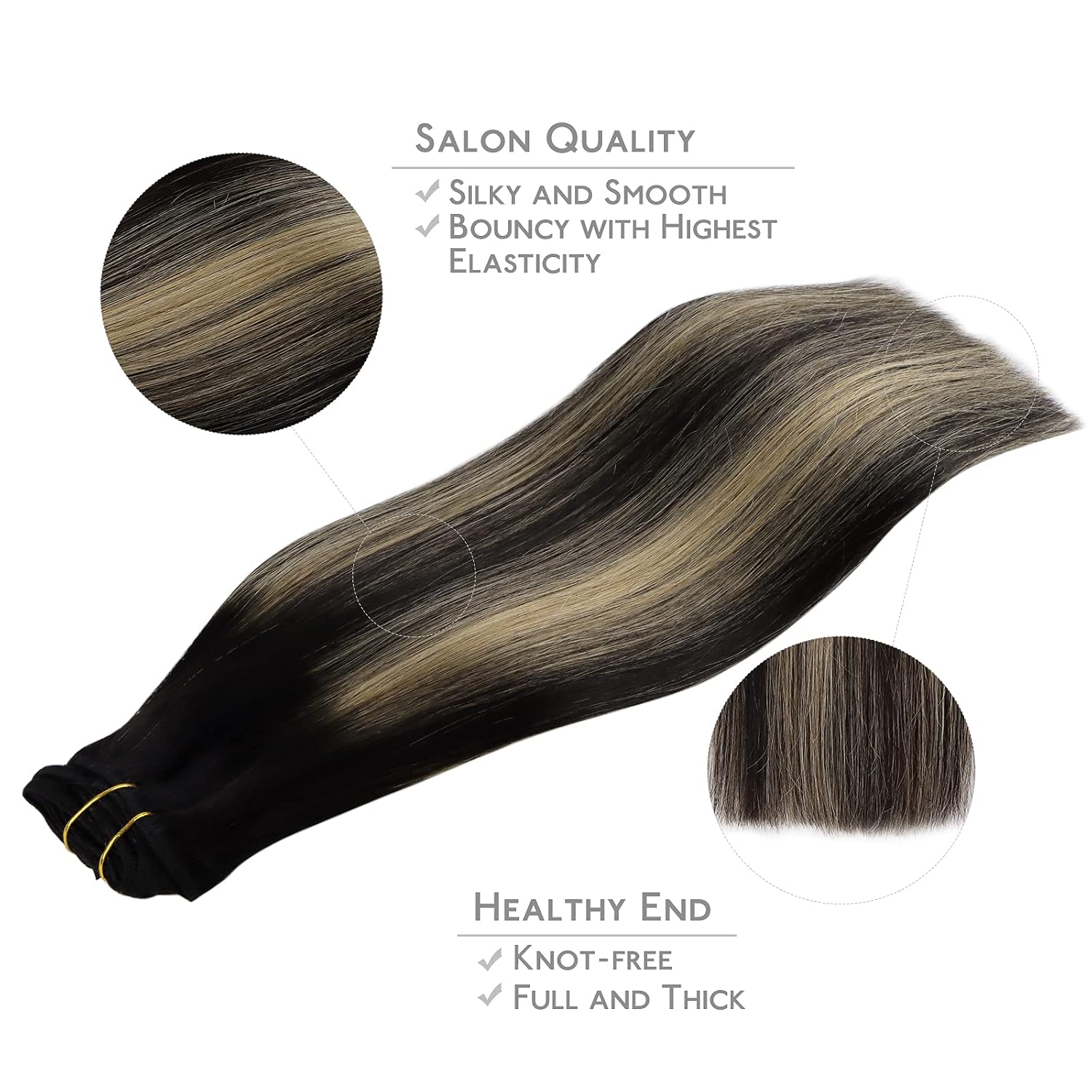 Thumbnail 3 de WENNALIFE Clip-In Hair Extensions 20in Balayage
