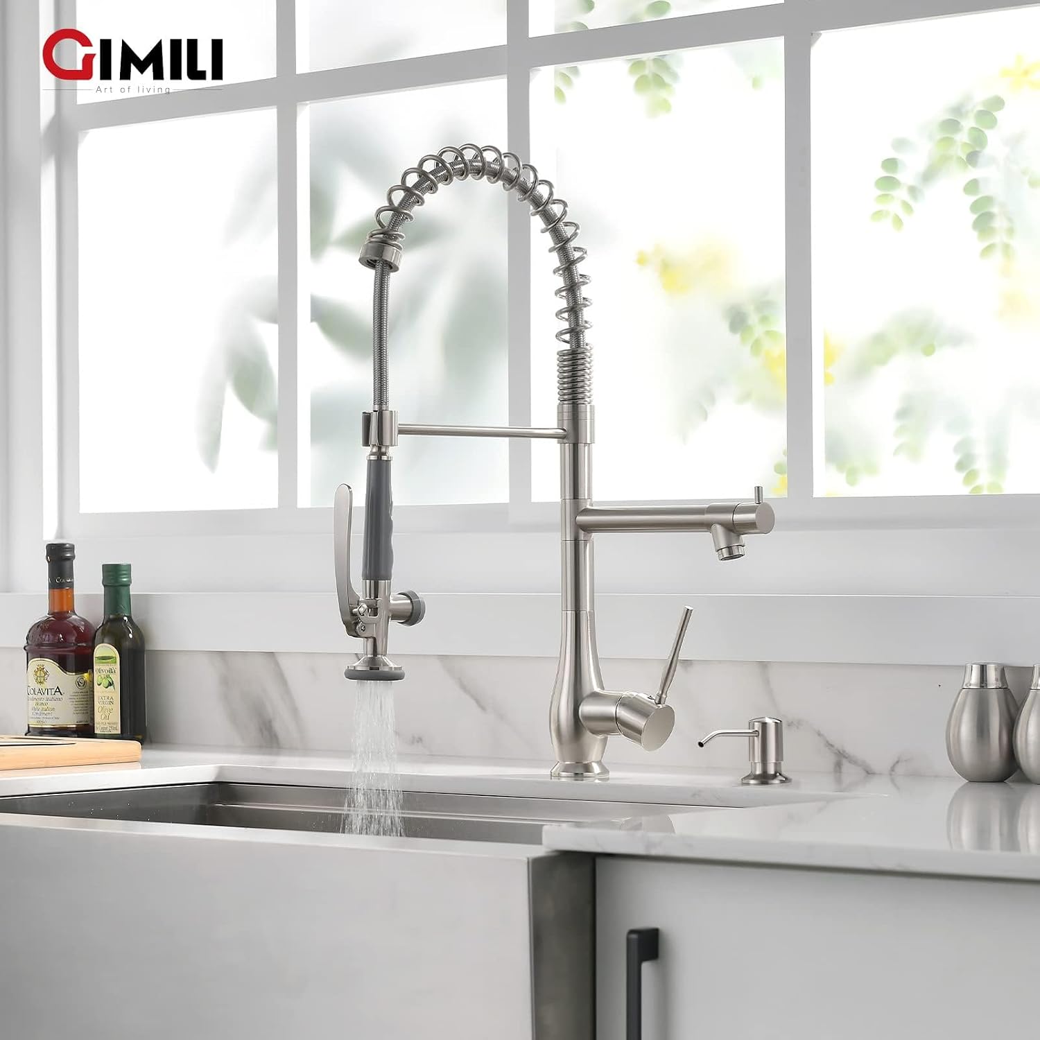 Detalle 2 de GIMILI Kitchen Faucet, Brushed Nickel