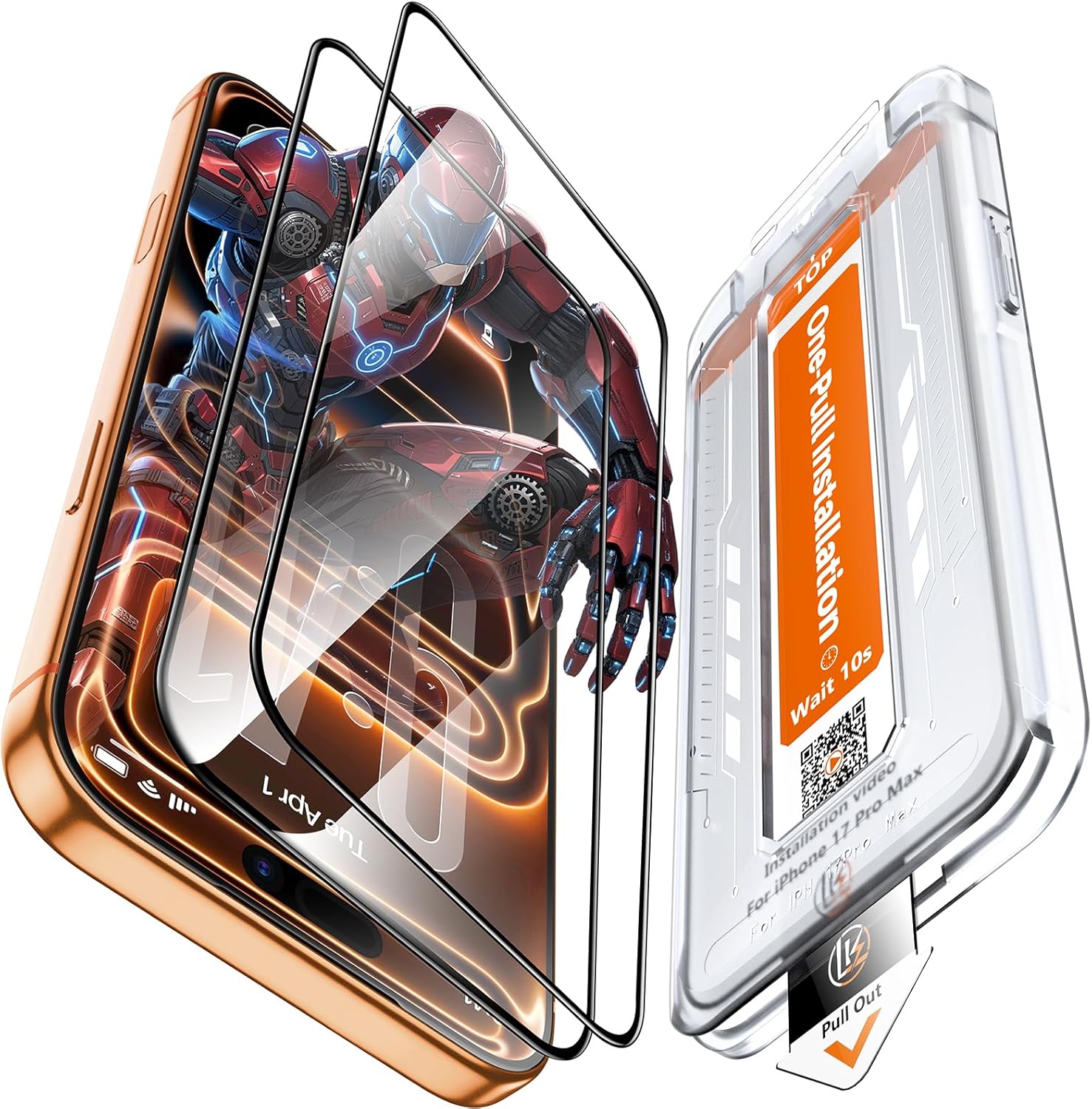 Detalle de LK 2 Pack iPhone 17 Pro Max screen protector 9H