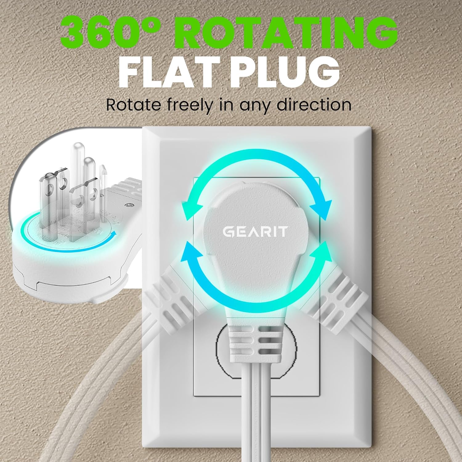 Detalle de GEARit Extension Cord 8 Feet
