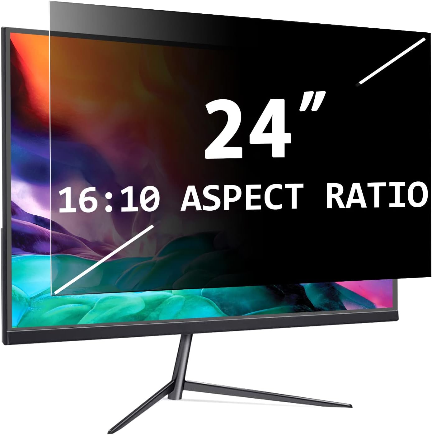 PYS 24 Inch Privacy Screen for 16:10 Monitors — Removable Anti-Blue Light Filter