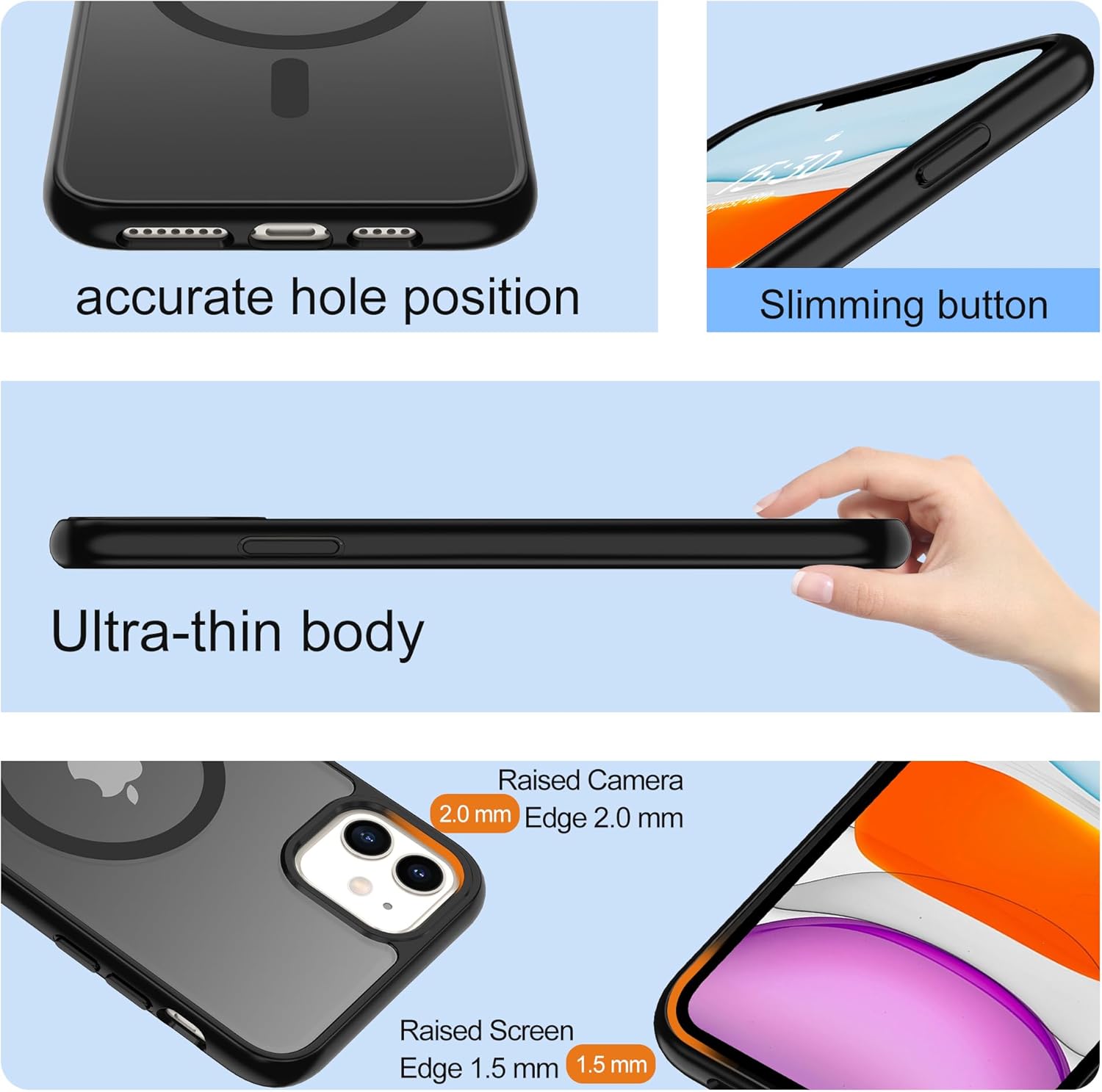 Thumbnail 5 de Pilaru Magnetic Case for iPhone 11/XR with 2x Screen Protectors: Slim, Shockproof MagSafe‑Ready