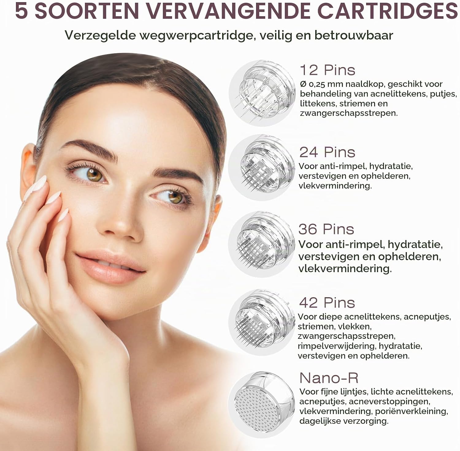 Detalle de Dr. Pen Ultima A10-cartridges, 36 pins, 10 stuks, individueel verpakt