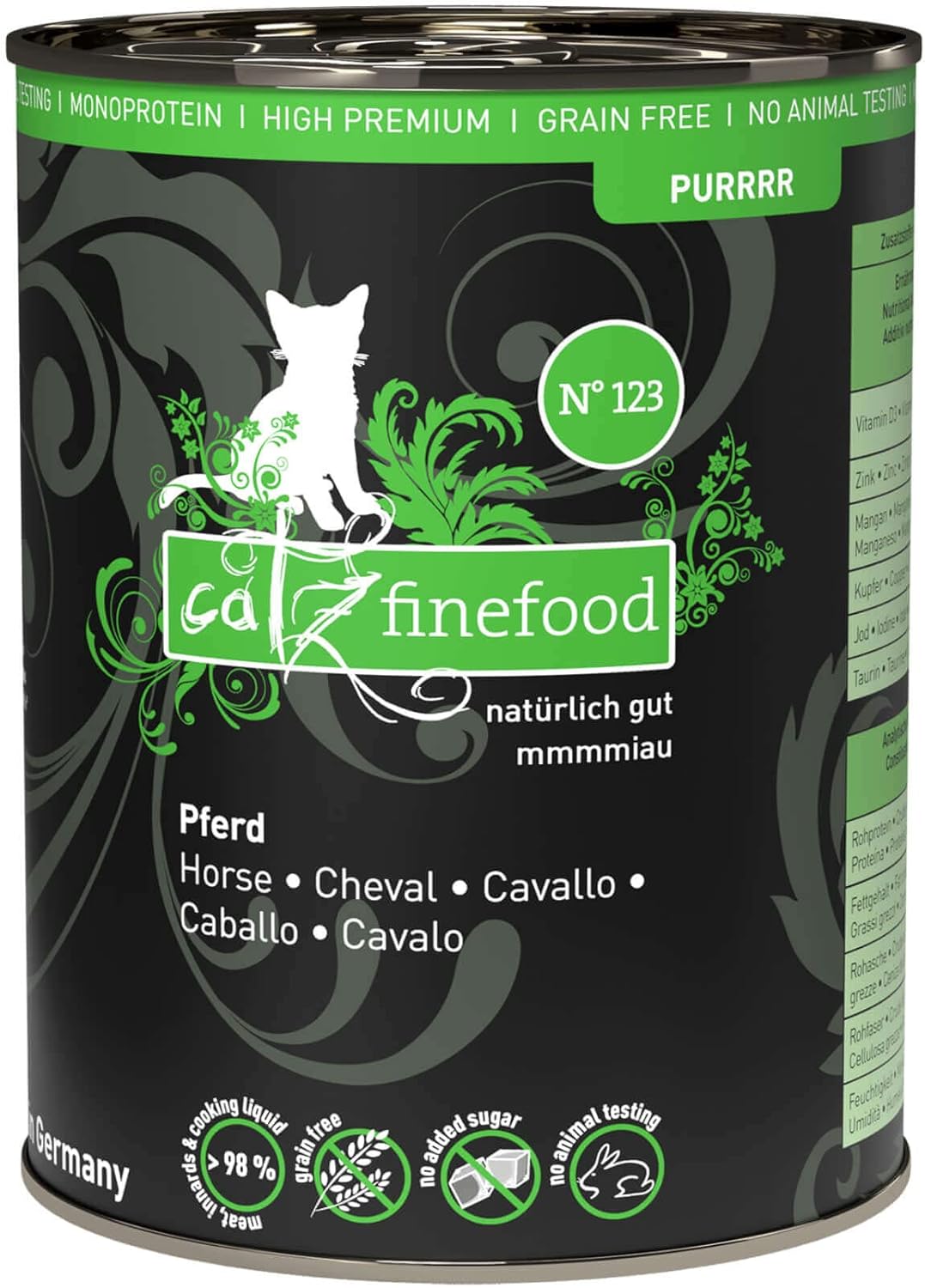 Thumbnail 6 de catz finefood Purrrr Pferd Monoprotein Katzenfutter Nass N° 123 – 70% Pferdefleisch, 16 x 85 g Beutel