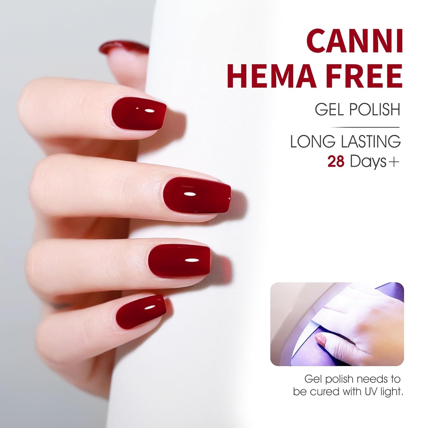 Thumbnail 5 de CANNI 6 Colors Gel Polish Deep Cherry Red