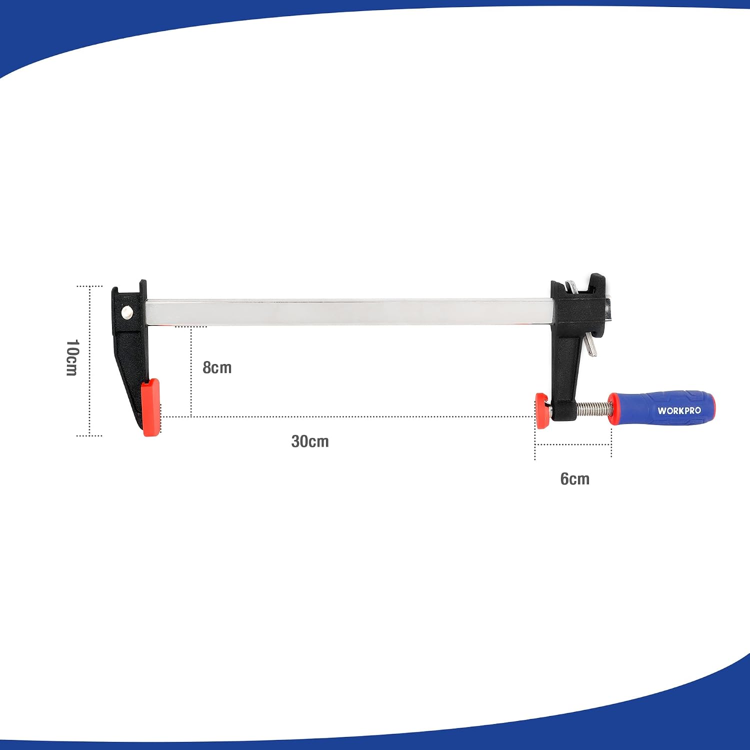 Thumbnail 4 de WORKPRO 300 mm Bar Clamps Set 2-Pack