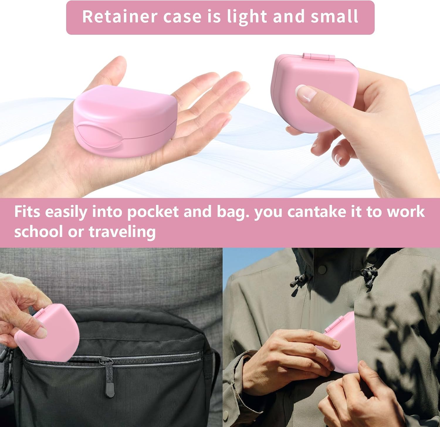 Thumbnail 6 de ARGOMAX Magnetic Retainer Case, Pink PP Hard Shell with Textured Interior