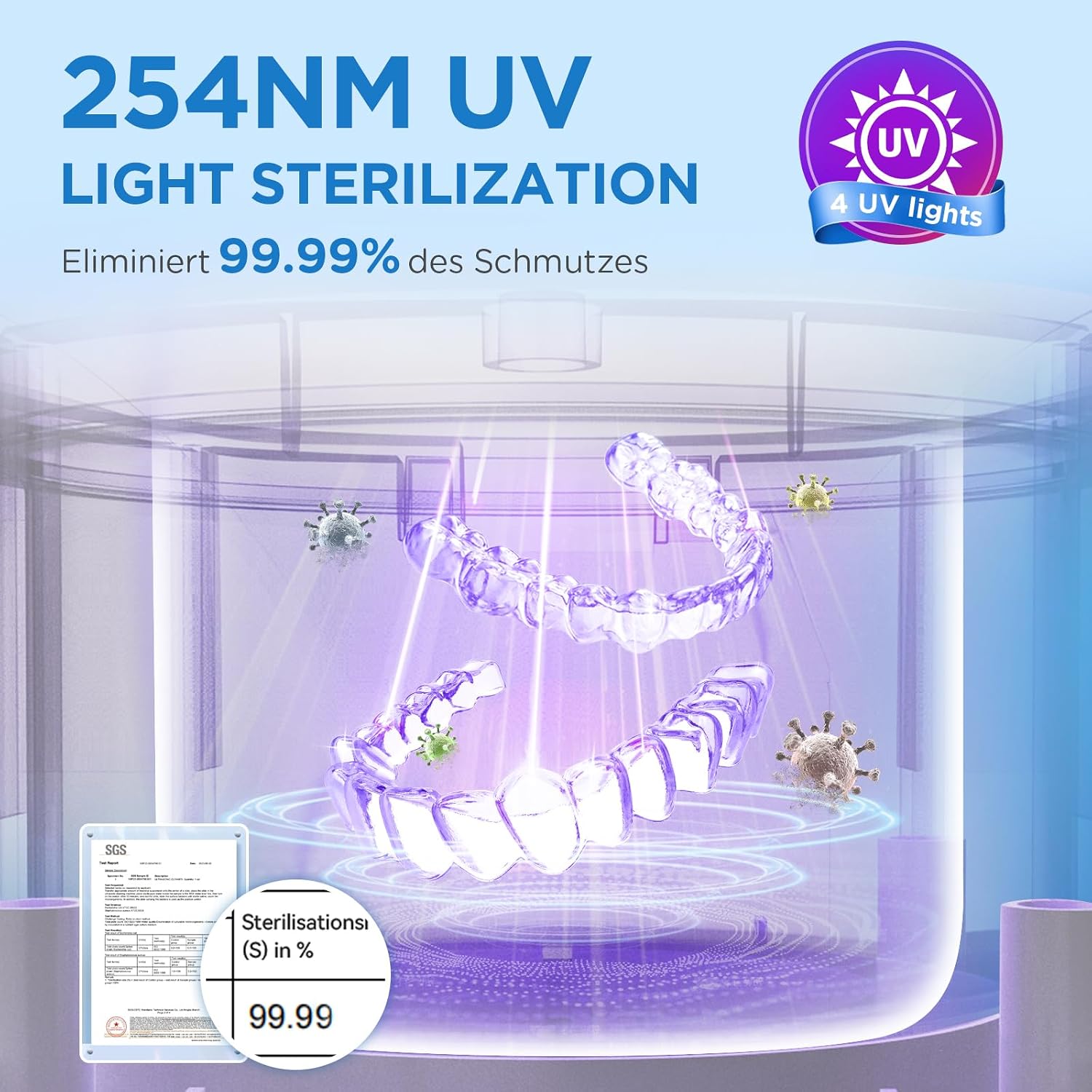 Detalle 2 de Ultraschallreiniger 200 ml zur Zahnpflege