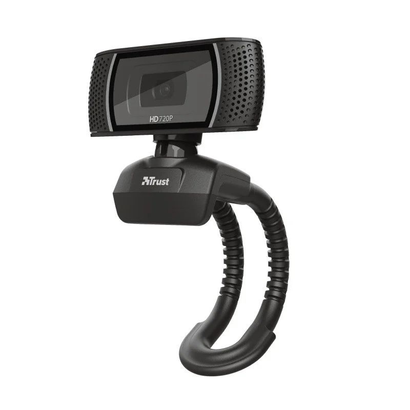 Detalle de Trust Trino Webcam HD: webcam USB 720p con micrófono integrado y pedestal flexible