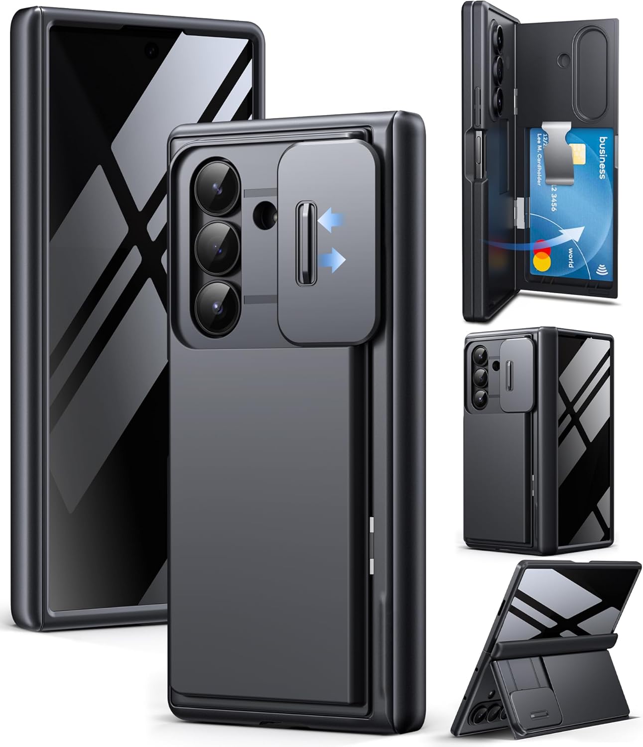 Detalle de TONGATE Wallet Case pour Z Fold 7 – Protection intégrale avec Privacy Screen, porte-cartes et grand support