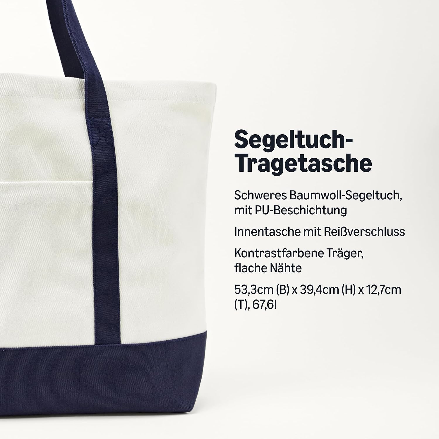 Thumbnail 1 de Amazon Essentials Unisex Große strapazierfähige Strandtasche aus Segeltuch