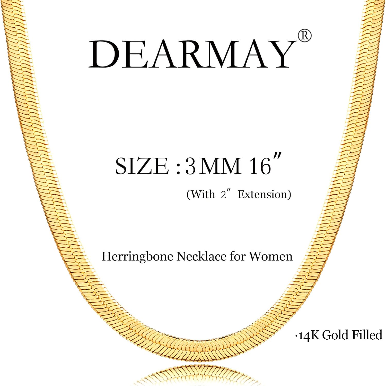 Detalle 1 de DEARMAY Herringbone Necklace, 3mm